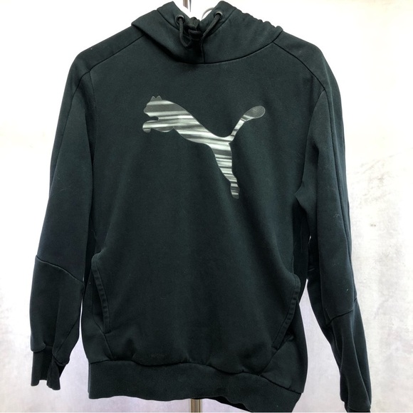 PUMA Logo Graphic Mens Black Hoodie Size Small - Picture 2 of 12